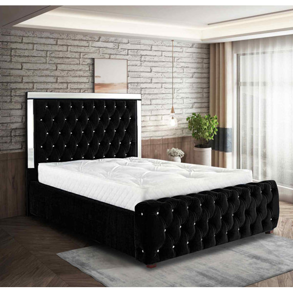 Mirrored 2024 upholstered bed